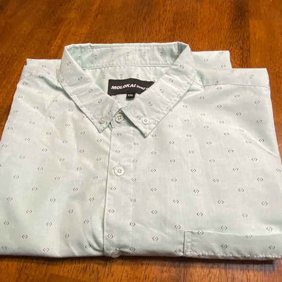 Molokai Surf Club short sleeve button-down shirt.  Size XXL.  Mint green - Picture 12 of 12